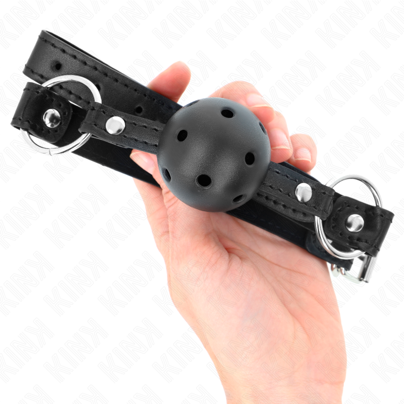 KINK - BALL GAG 4,5 CM NERO RIGIDO CAVO MODELLO 1 63,5 X 2 CM