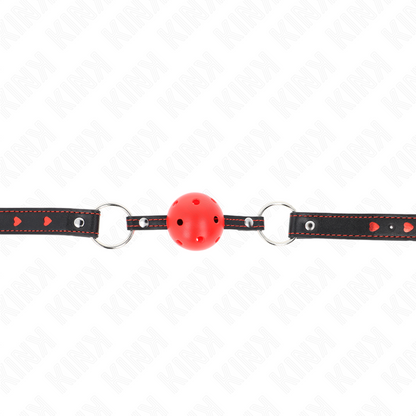 KINK - BALL GAG 4,5 CM ROSSO RIGIDO CAVO MODELLO 2 65 x 2,5 CM
