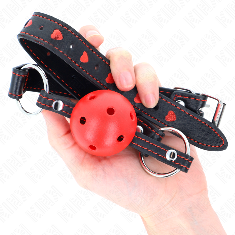 KINK - BALL GAG 4,5 CM ROSSO RIGIDO CAVO MODELLO 2 65 x 2,5 CM