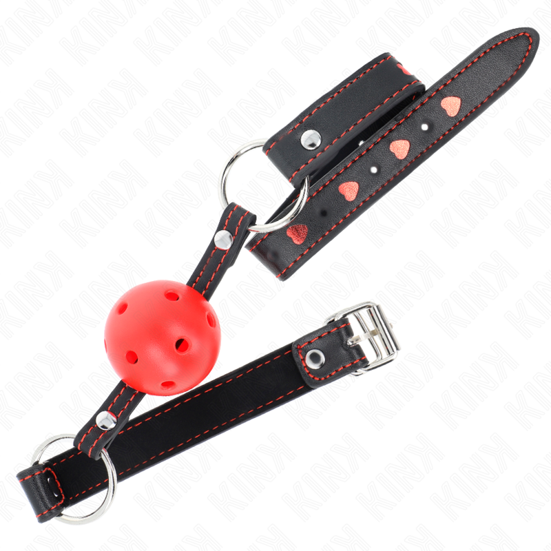 KINK - BALL GAG 4,5 CM ROSSO RIGIDO CAVO MODELLO 2 65 x 2,5 CM