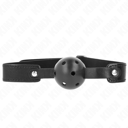 KINK - BALL GAG 4,5 CM TRASPIRANTE NERO 65 x 2,5 CM