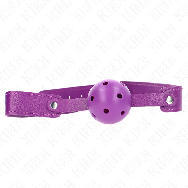 KINK - BALL GAG 4,5 CM TRASPIRANTE VIOLA 65 x 2,5 CM