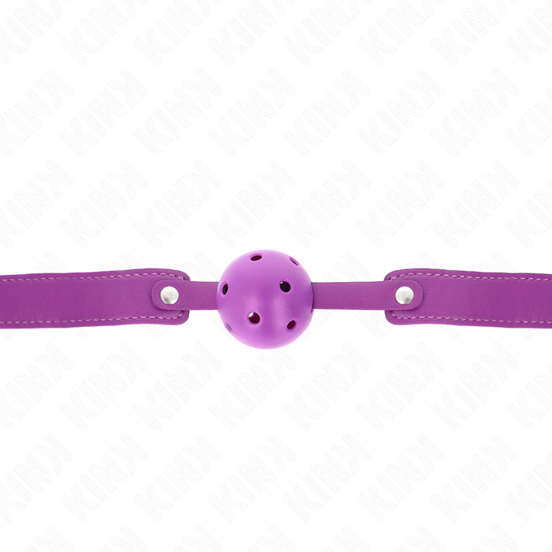 KINK - BALL GAG 4,5 CM TRASPIRANTE VIOLA 65 x 2,5 CM