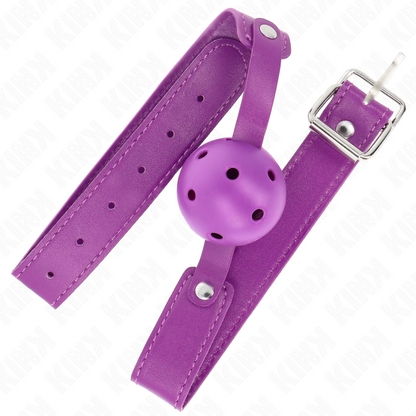 KINK - BALL GAG 4,5 CM TRASPIRANTE VIOLA 65 x 2,5 CM