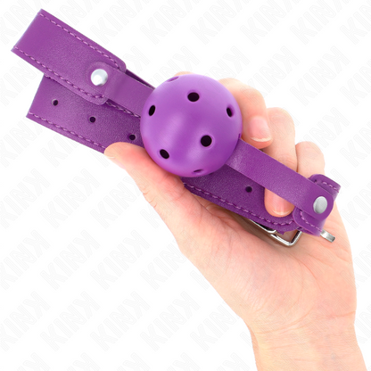 KINK - BALL GAG 4,5 CM TRASPIRANTE VIOLA 65 x 2,5 CM