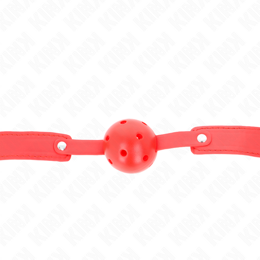 KINK - BALL GAG 4,5 CM TRASPIRANTE ROSSO 65 x 2,5 CM