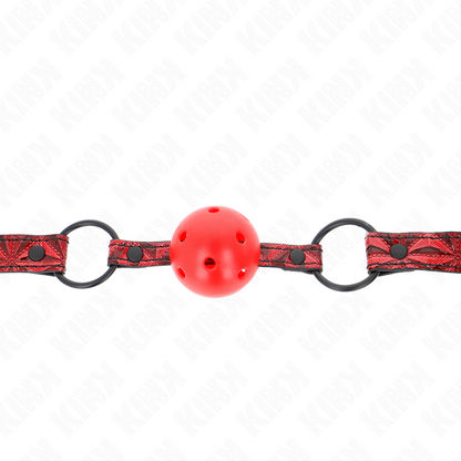 KINK - BALL GAG DA 4,5 CM CON MOTIVO A ROMBO MODELLO 1 64,5 CM REGOLABILE 42-60 CM
