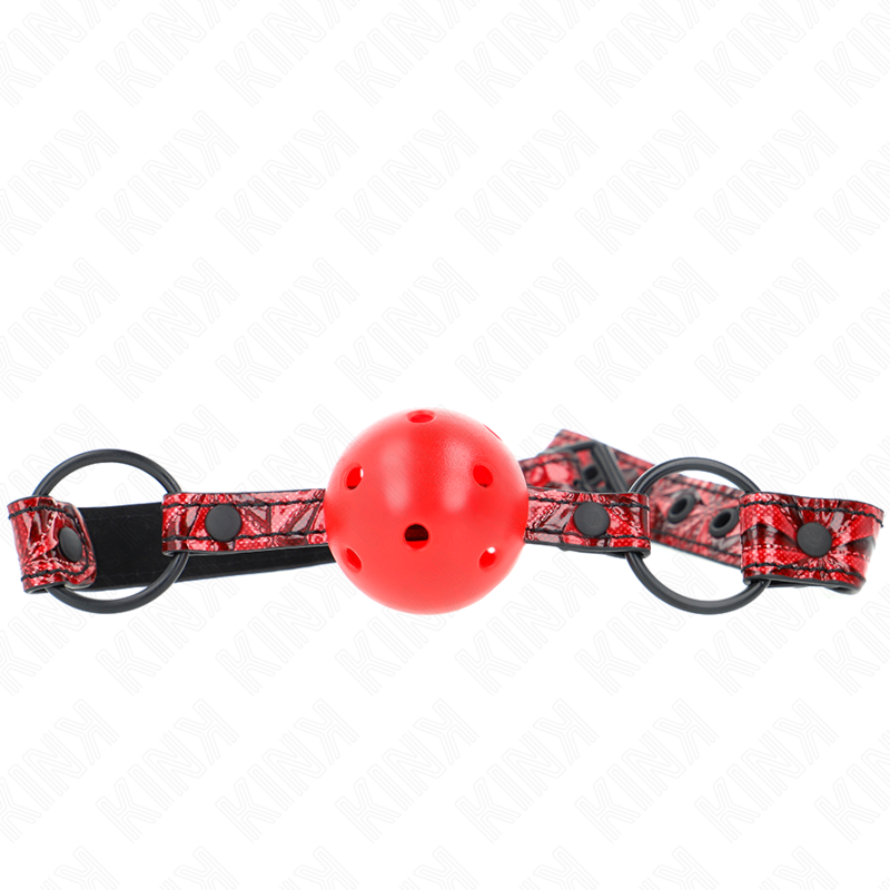 KINK - BALL GAG DA 4,5 CM CON MOTIVO A ROMBO MODELLO 1 64,5 CM REGOLABILE 42-60 CM