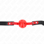 KINK - BAFFO A PALLA CAVA RIGIDA DA 4 CM CON CINGHIA ROSSA E NERA 60 x 2 CM REGOLABILE 37-52 CM