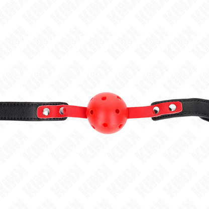KINK - BAFFO A PALLA CAVA RIGIDA DA 4 CM CON CINGHIA ROSSA E NERA 60 x 2 CM REGOLABILE 37-52 CM