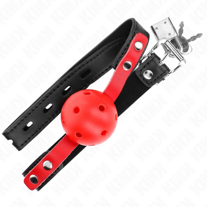 KINK - BAFFO A PALLA CAVA RIGIDA DA 4 CM CON CINGHIA ROSSA E NERA 60 x 2 CM REGOLABILE 37-52 CM