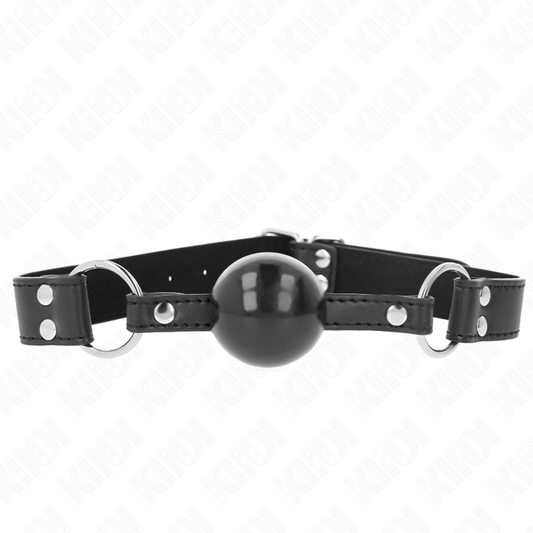 KINK - BALL GAG A PALLA MORBIDA E SOLIDA DA 4 CM CON CINTURINO IN SIMILPELLE DA 62 X 2,5 CM REGOLABILE DA 42 A 58 CM