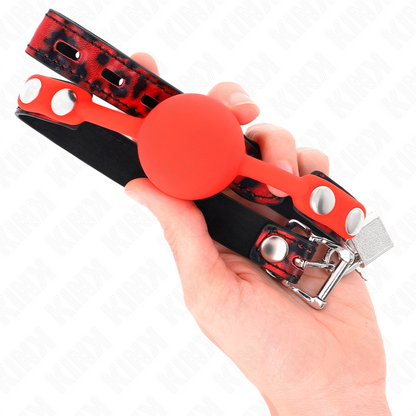 KINK - BALL GAG IN SILICONE DA 4 CM MODELLO 2 CON BLOCCA 60 x 2 CM