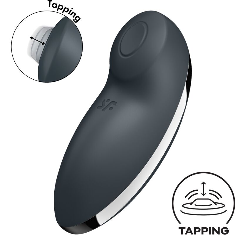 SATISFYER - TAP &amp; CLIMAX 2 VIBRATORE E STIMOLATORE GRIGIO