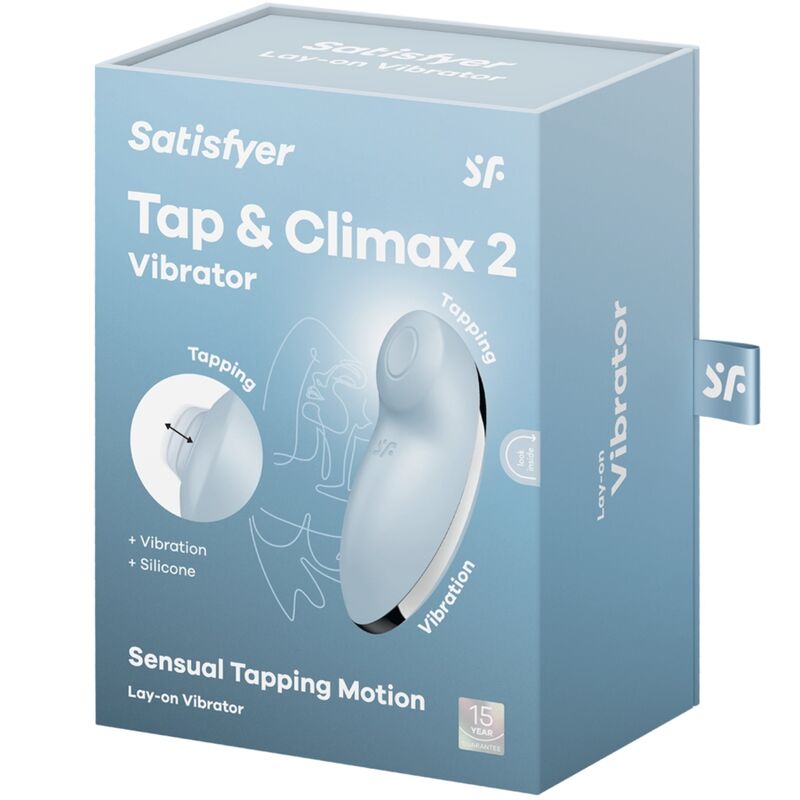 SATISFYER - TAP &amp; CLIMAX 2 VIBRATORE E STIMOLATORE BLU