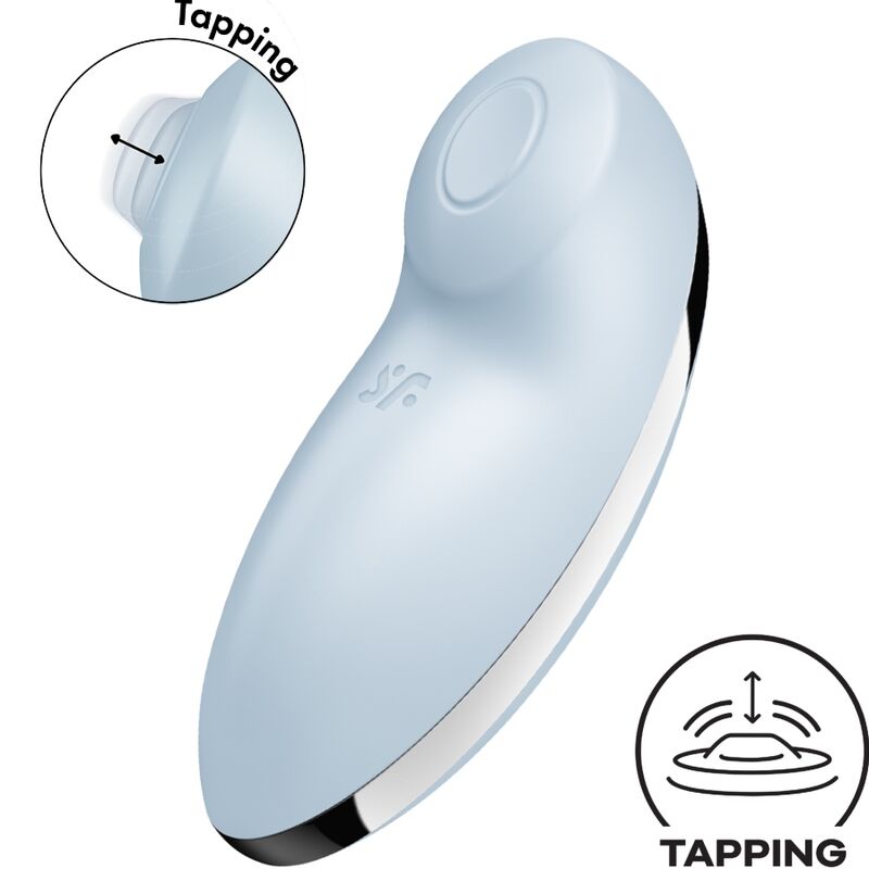 SATISFYER - TAP &amp; CLIMAX 2 VIBRATORE E STIMOLATORE BLU