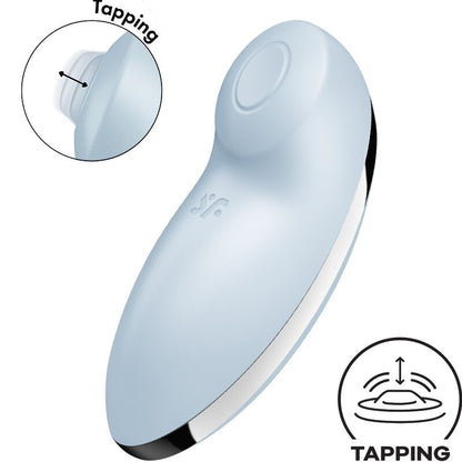 SATISFYER - TAP &amp; CLIMAX 2 VIBRATORE E STIMOLATORE BLU