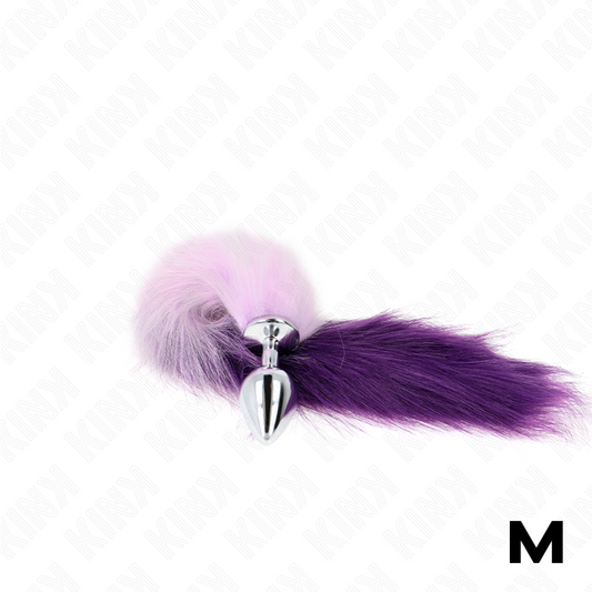 KINK - PLUG ANALE TAGLIA M 8 X 3,5 CM CON CODA SINTETICA 40 CM VIOLA