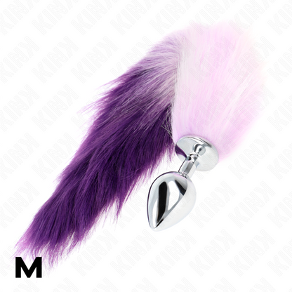 KINK - PLUG ANALE TAGLIA M 8 X 3,5 CM CON CODA SINTETICA 40 CM VIOLA