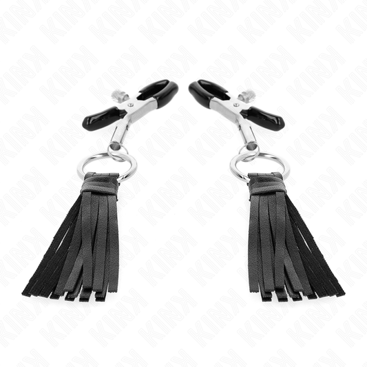 KINK - MORSETTI PER CAPEZZOLI CON NAPPINE IN SIMILPELLE DA 6 CM
