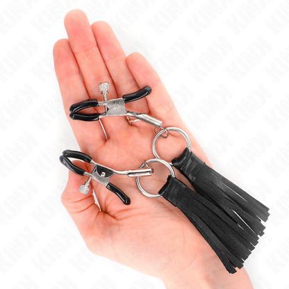 KINK - MORSETTI PER CAPEZZOLI CON NAPPINE IN SIMILPELLE DA 6 CM