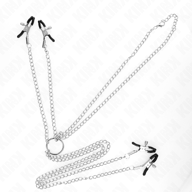 KINK - MORSETTI PER CAPEZZOLI E CLITORIDE 4 GANCI ARGENTO REGOLABILI