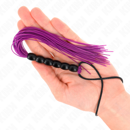 KINK - MINI FRUSTA IN SILICONE CON IMPUGNATURA 6 PALLINE VIOLA 26 CM