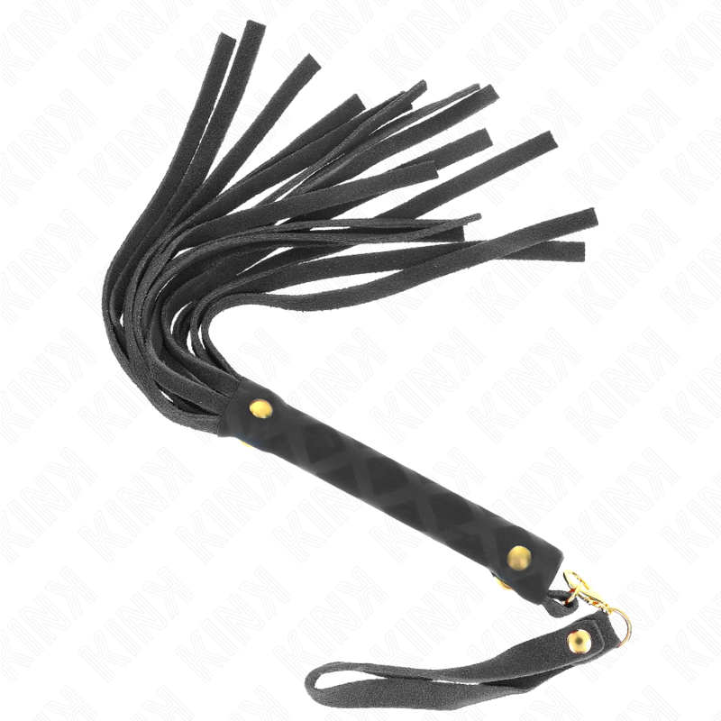 KINK - MINI FRUSTA IN PELLE SCAMOSCIATA NERA DA 30 CM