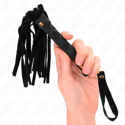 KINK - MINI FRUSTA IN PELLE SCAMOSCIATA NERA DA 30 CM