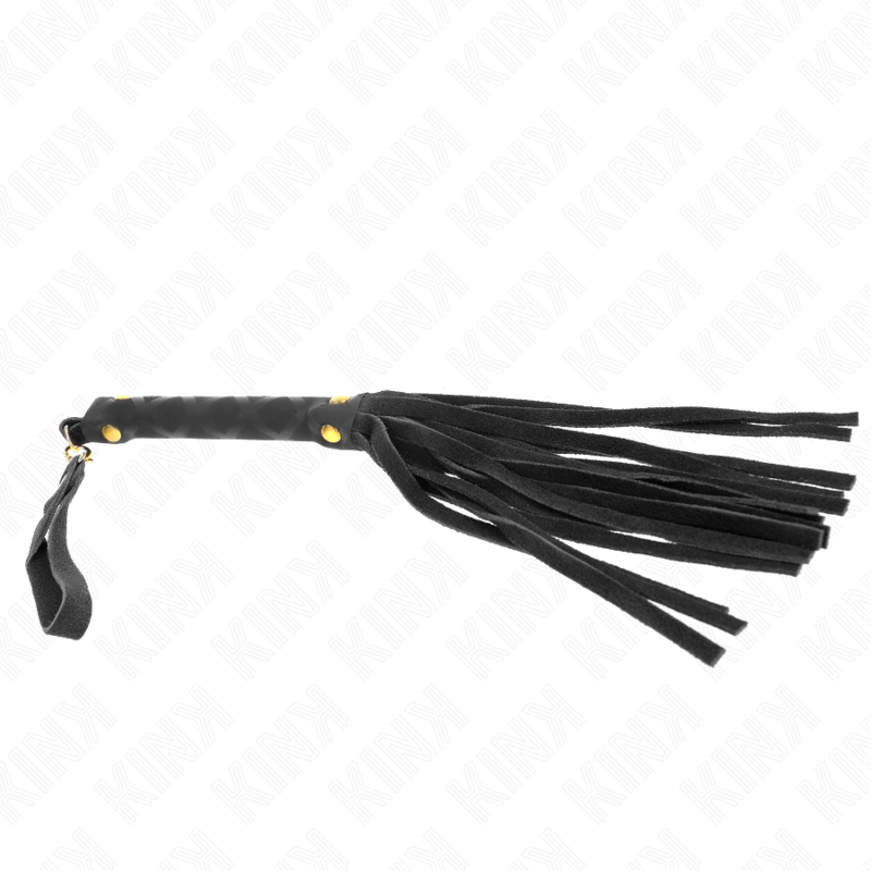 KINK - MINI FRUSTA IN PELLE SCAMOSCIATA NERA DA 30 CM