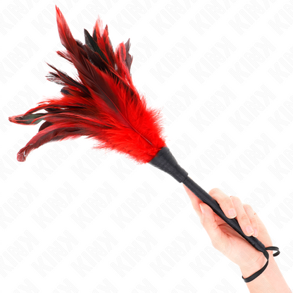 KINK - CORNO DELLA CAMERIERA ROSSA PIUME DI POLLO 36 CM