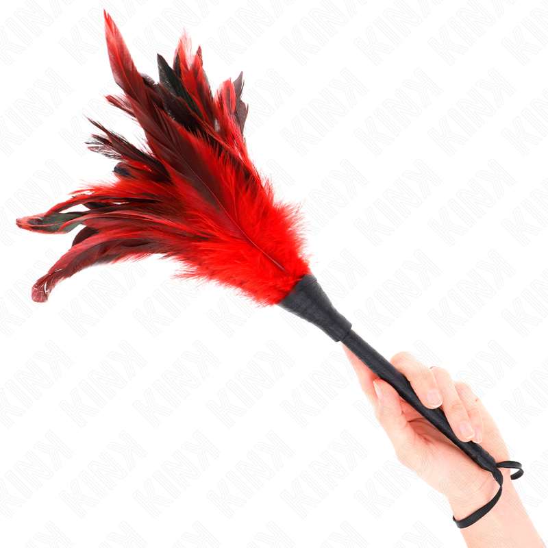 KINK - CORNO DELLA CAMERIERA ROSSA PIUME DI POLLO 36 CM