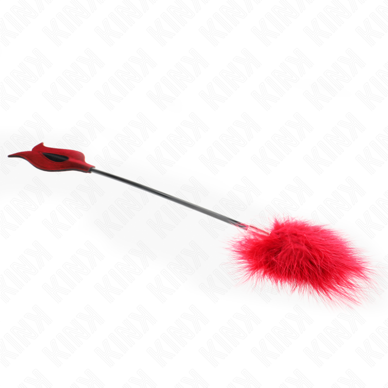 KINK - PIUME DA SOLLETICO CON PAGAIA A FORMA DI ROSA 38 CM