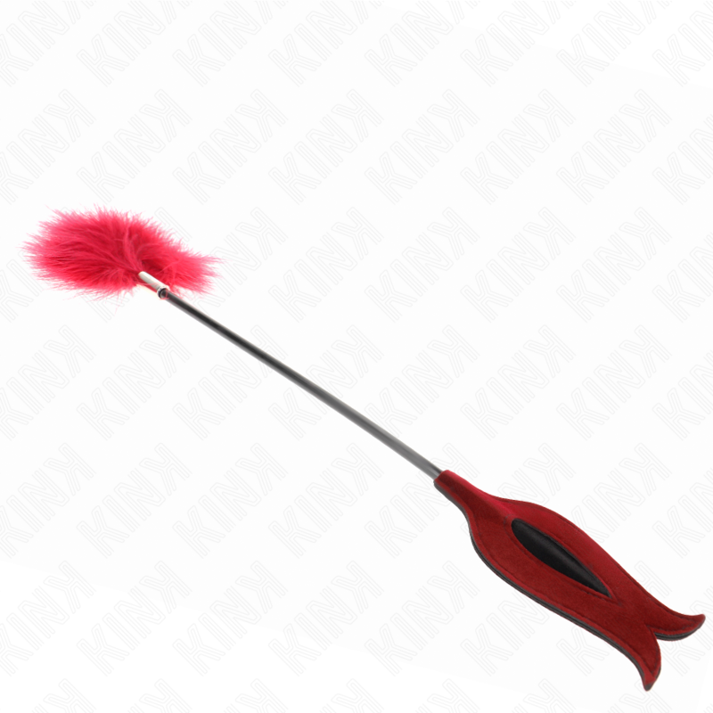 KINK - PIUME DA SOLLETICO CON PAGAIA A FORMA DI ROSA 38 CM