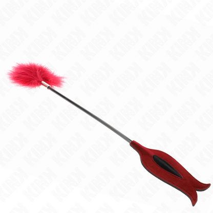 KINK - PIUME DA SOLLETICO CON PAGAIA A FORMA DI ROSA 38 CM