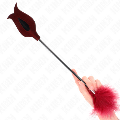 KINK - PIUME DA SOLLETICO CON PAGAIA A FORMA DI ROSA 38 CM