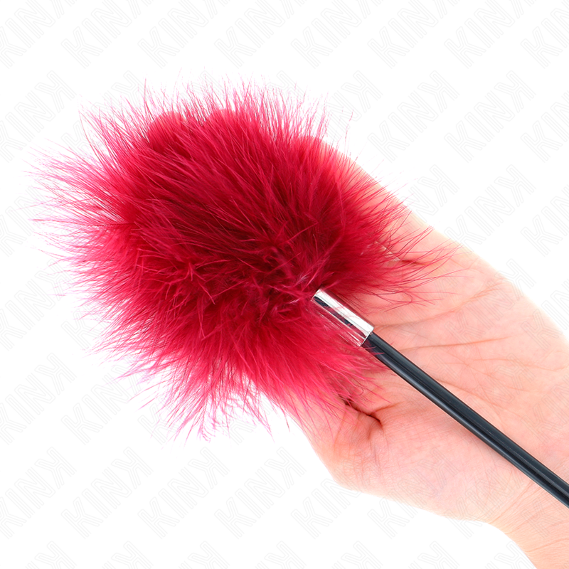 KINK - PIUME DA SOLLETICO CON PAGAIA A FORMA DI ROSA 38 CM