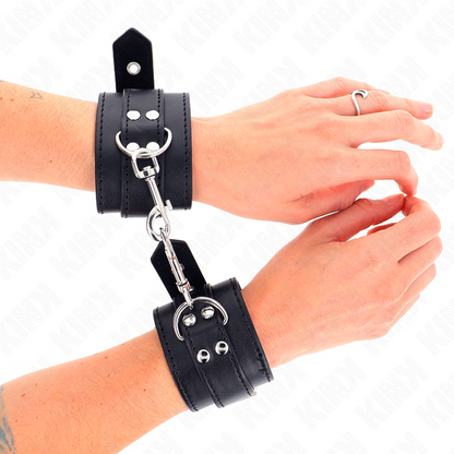 KINK - BRACCIALETTI NERI CON BORCHIE 35 X 6 CM