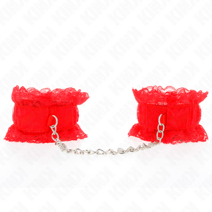 KINK - BRACCIALETTI ELASTICI IN PIZZO ROSSO