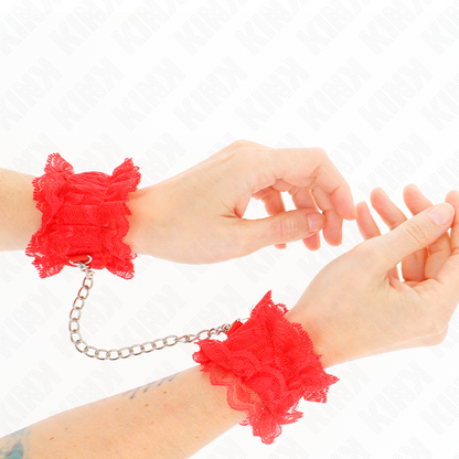KINK - BRACCIALETTI ELASTICI IN PIZZO ROSSO