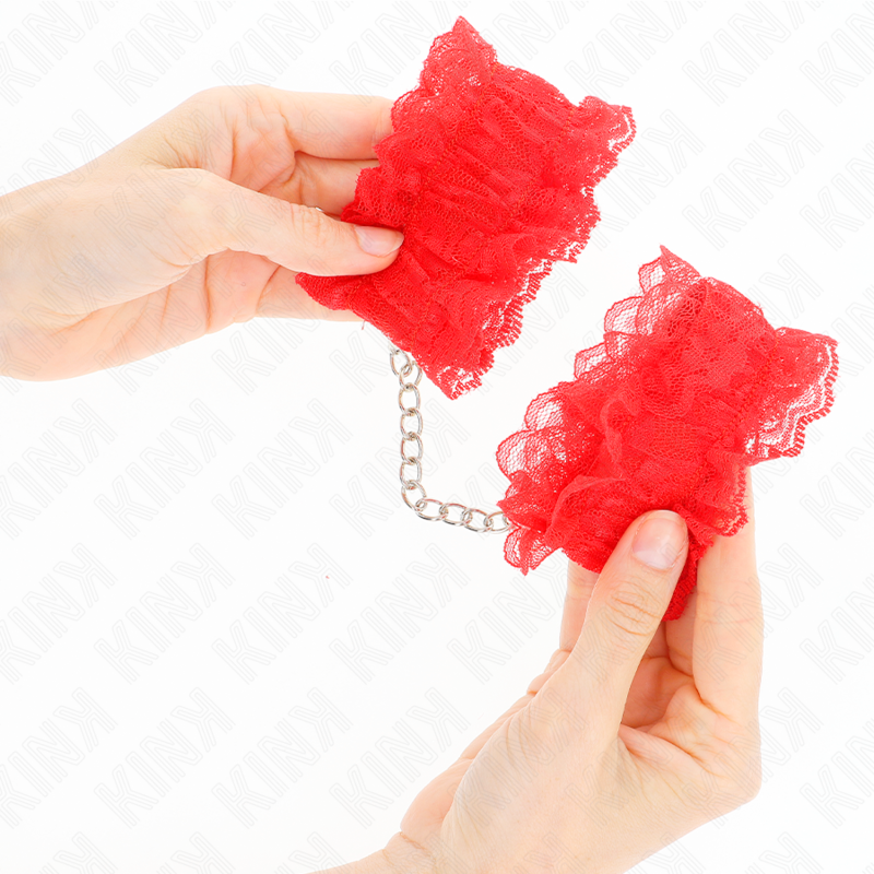 KINK - BRACCIALETTI ELASTICI IN PIZZO ROSSO