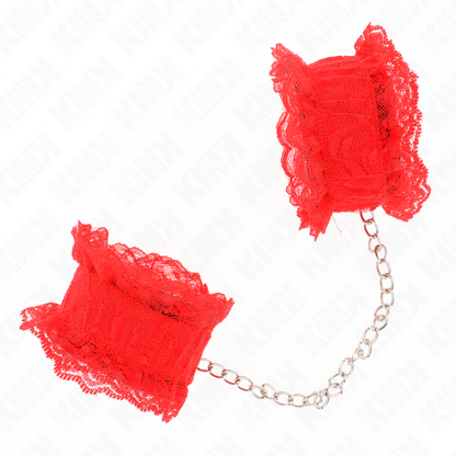 KINK - BRACCIALETTI ELASTICI IN PIZZO ROSSO