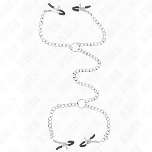 KINK - MORSETTI DOPPI PER CAPEZZOLI 32 CM CON CATENE 14 CM