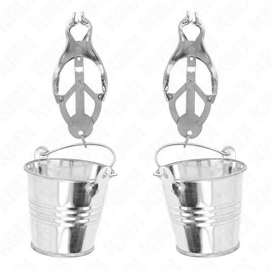 KINK - MORSETTI PER CAPEZZOLI IN STILE GIAPPONESE CON CUBI IN ARGENTO