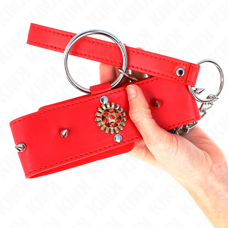 KINK - GUINZAGLIO A FORMA DI DIAMANTE ROSSO 65 CM REGOLABILE 35-51 CM X 7 CM
