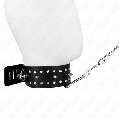 KINK - GUINZAGLIO CON BORCHIE ARGENTO 65 CM MODELLO 1 REGOLABILE 36-43 CM X 5 CM