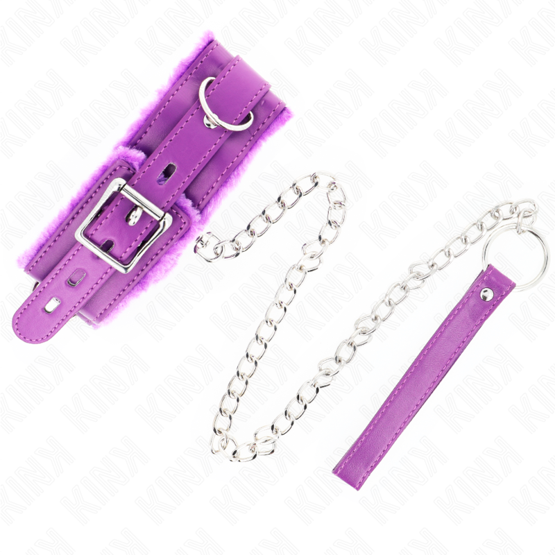 KINK - COLLARE VIOLA DA 65 CM CON GUINZAGLIO CON RESTRIZIONI REGOLABILI 36-42 CM X 5,5 CM