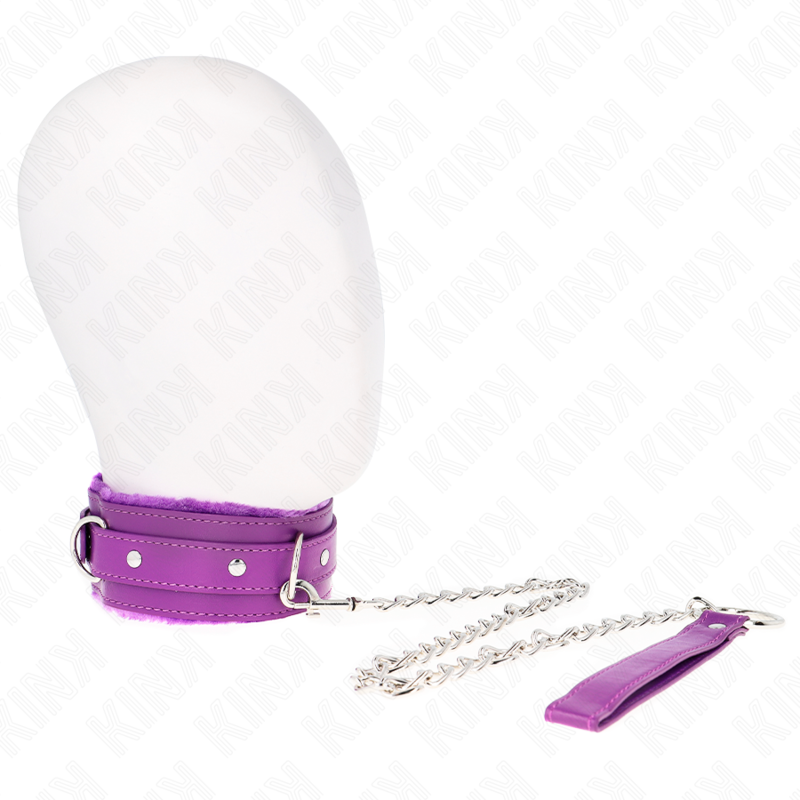 KINK - COLLARE VIOLA DA 65 CM CON GUINZAGLIO CON RESTRIZIONI REGOLABILI 36-42 CM X 5,5 CM