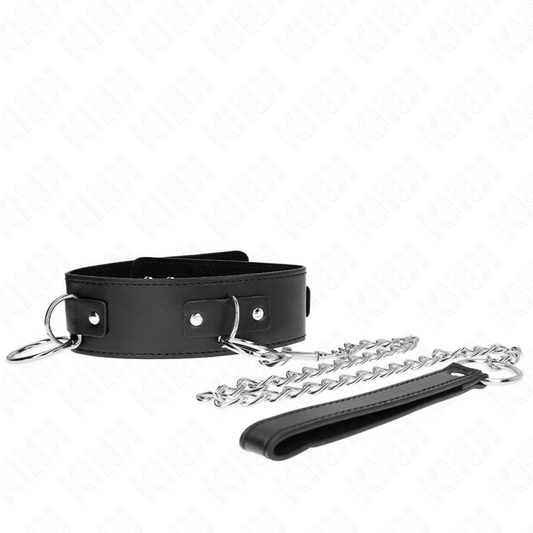 KINK - COLLARE CON GUINZAGLIO 65 CM 3 ANELLI MODELLO 2 REGOLABILE 36-43 CM X 5 CM