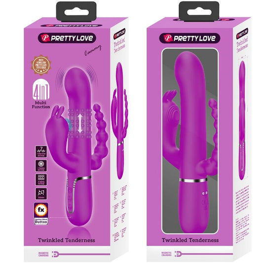 PRETTY LOVE - CAMMY VIBRATORE TRIPLO MULTIFUNZIONALE 4 IN 1 ROSA